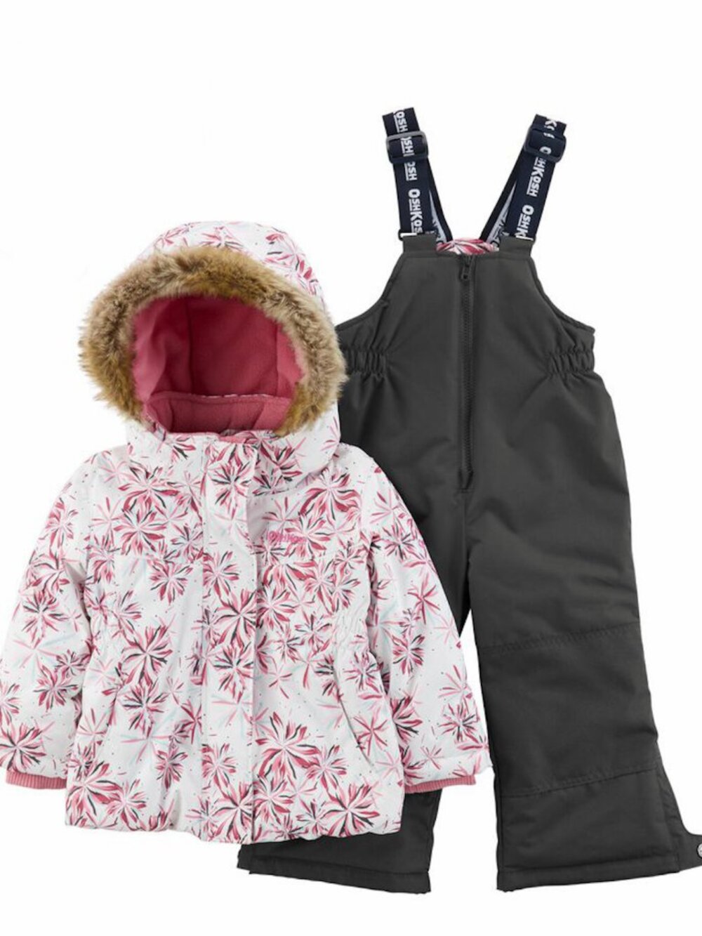 OshKosh B'gosh Pink Floral Hooded Puffer Jacket & Snowpants